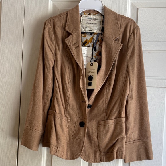 Anthropologie Jackets & Blazers - New women's size 6 sand tan Anthropologie Cartonnier soft blazer $118 retail